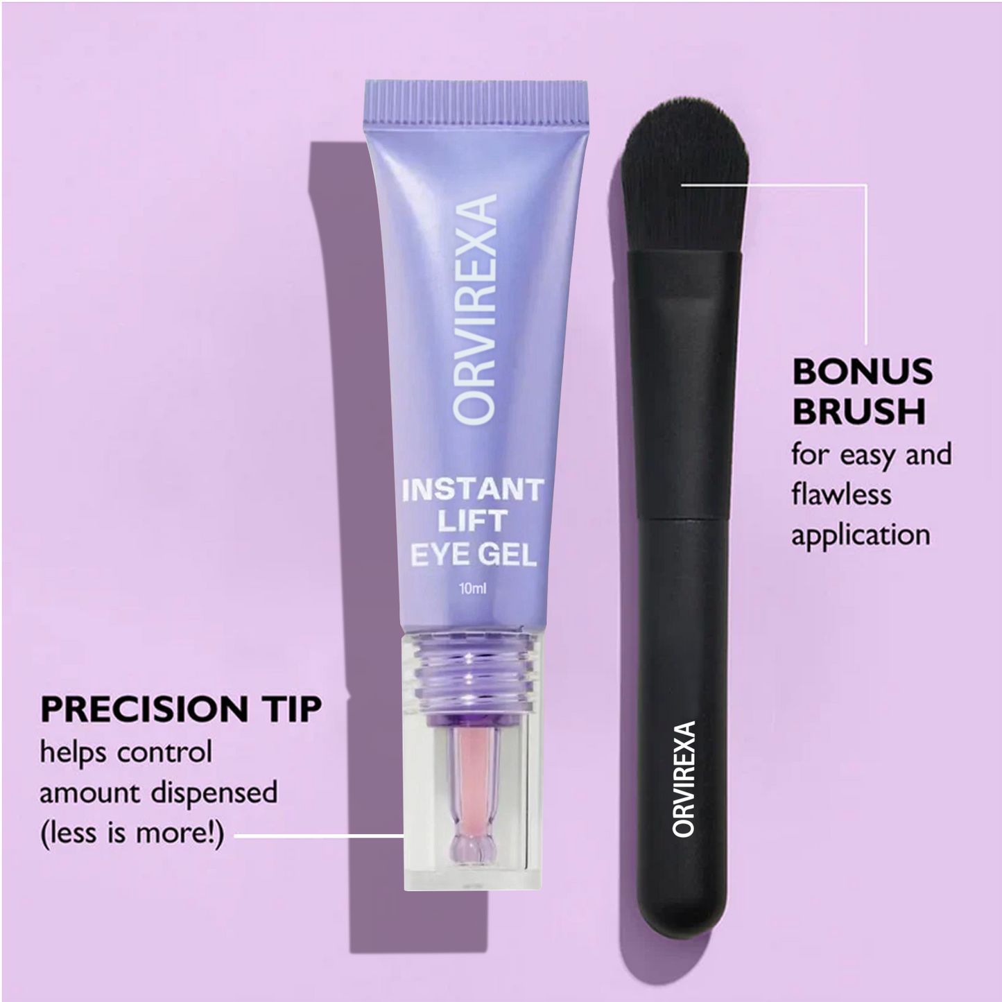 ORVIREXA Instant Lift Eye Gel – Fast Acting for Puffiness & Under Eye Bags, Smooth Fine Lines, 0.34 oz